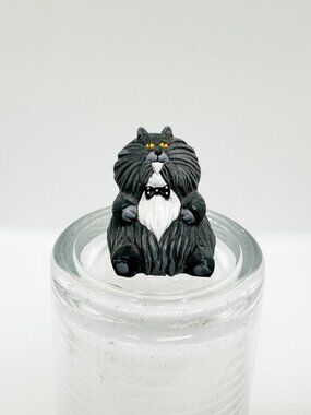 Vintage Hallmark 80's Purrsonality Cat Cats Franklin Fat Tuxedo Bow Tie Fancy